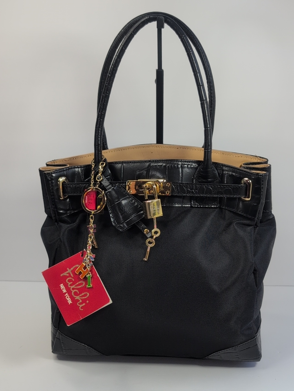 Felicci New York Nylon And Leather Tote Bag NWT - Picture 2 of 14